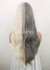 Blonde Grey Split Gemini Color Wavy Synthetic Wig NS330