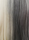 Blonde Grey Split Gemini Color Wavy Synthetic Wig NS330