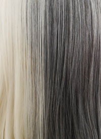 Blonde Grey Split Gemini Color Wavy Synthetic Wig NS330