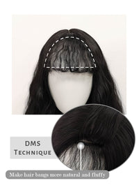 Black Wavy Synthetic Wig NS347