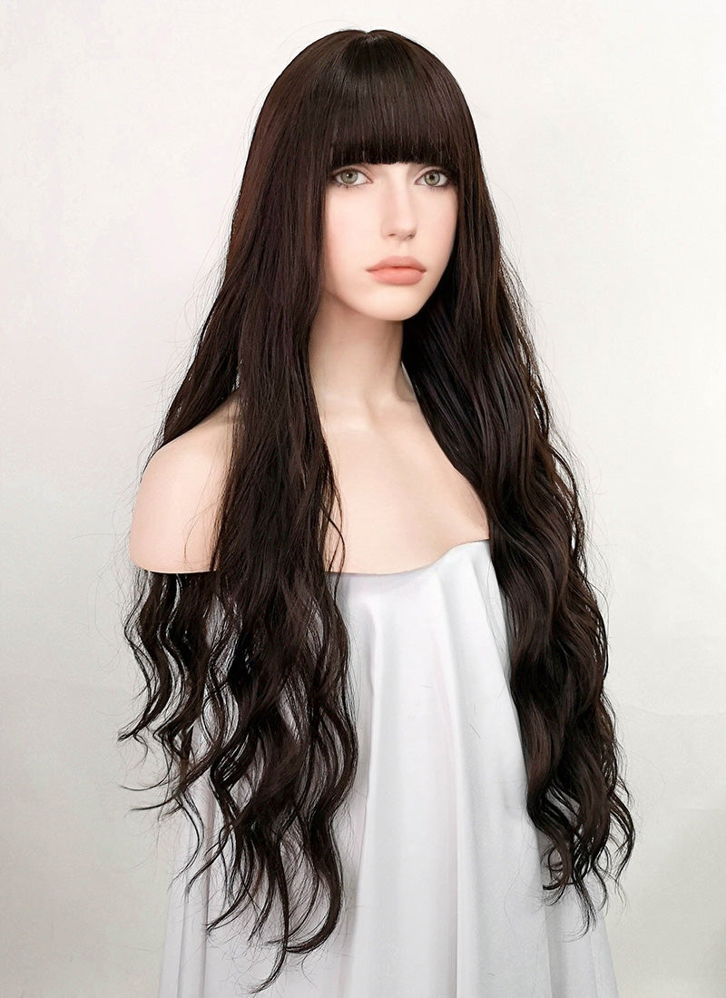 Brunette Wavy Synthetic Hair Wig NS355