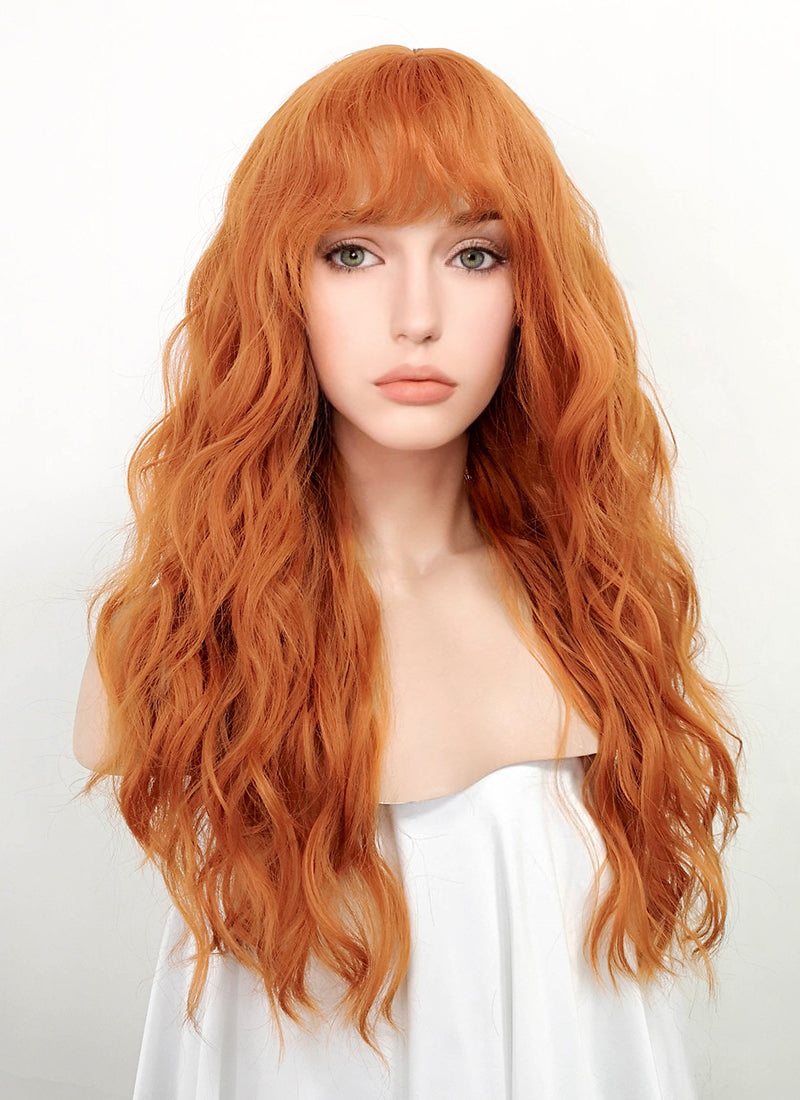 Orange Wavy Synthetic Hair Wig NS359