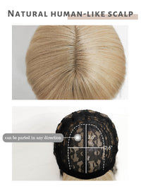 Blonde Mixed Black Wavy Synthetic Wig NS368