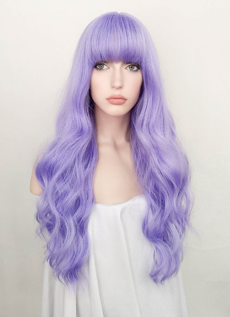 Light Purple Wavy Synthetic Hair Wig NS384