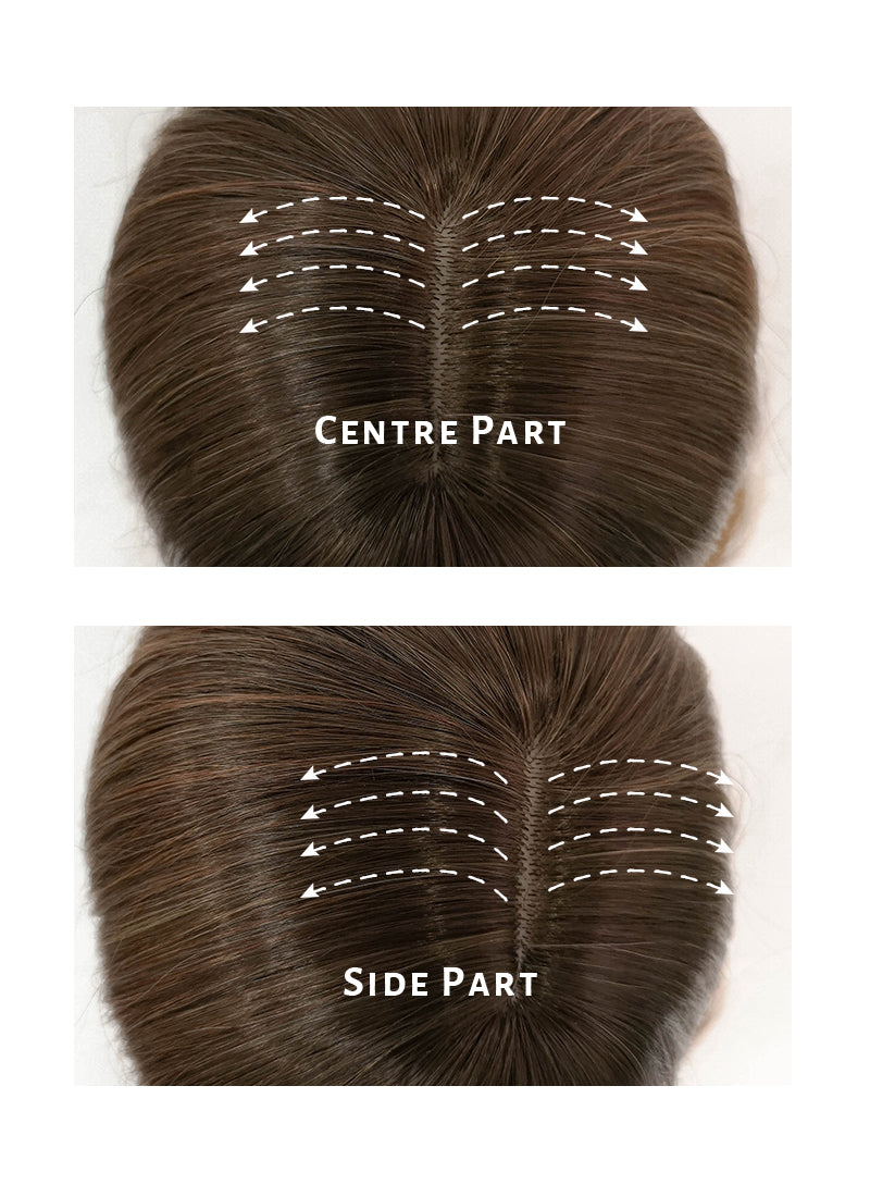Mixed Brown With Dark Roots Wavy Synthetic Hair Wig NS386