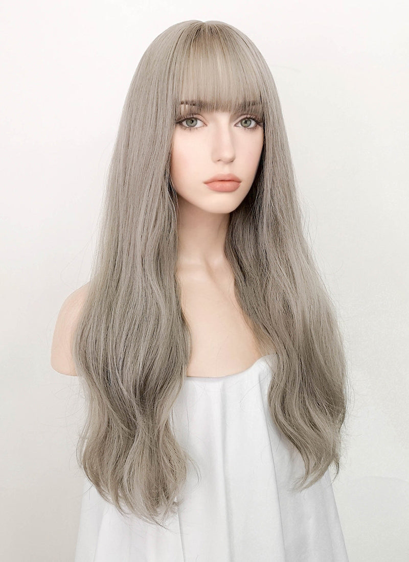 Ash Blonde Wavy Synthetic Hair Wig NS389