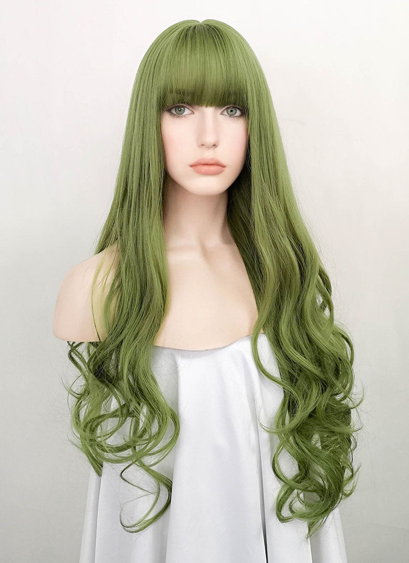 Green Wavy Synthetic Hair Wig NS393