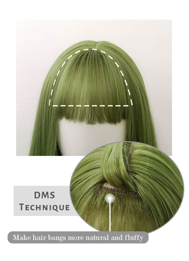 Green Wavy Synthetic Hair Wig NS393