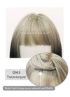 Ash Blonde Black Ombre Straight Bob Synthetic Hair Wig NS395