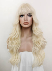 Platinum Blonde Wavy Synthetic Hair Wig NS401