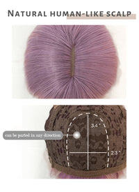 Pink Mixed Purple Wavy Synthetic Wig NS407