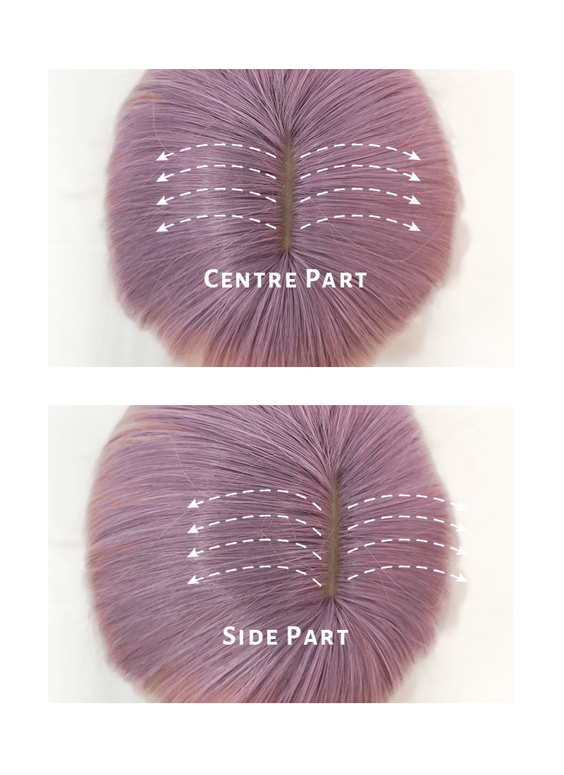 Pink Mixed Purple Wavy Synthetic Wig NS407