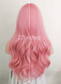 Pastel Pink Wavy Synthetic Hair Wig NS409