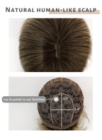 Blonde Mixed Brown Wavy Synthetic Hair Wig NS416