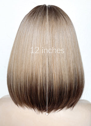 Blonde Brown Ombre Straight Bob Synthetic Wig NS419