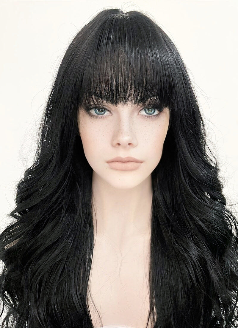 Black Wavy Synthetic Hair Wig NS421