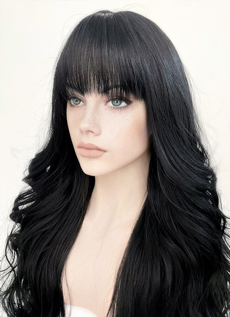 Black Wavy Synthetic Hair Wig NS421