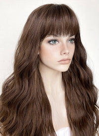 Two Tone Brown Wavy Synthetic Hair Wig NS422