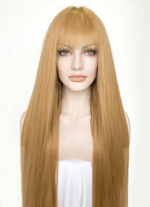 Blonde Yaki Straight Synthetic Hair Wig NS434