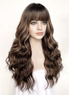 Brunette Mixed Blonde Wavy Synthetic Hair Wig NS438