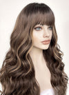 Brunette Mixed Blonde Wavy Synthetic Hair Wig NS438