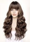 Brunette Mixed Blonde Wavy Synthetic Hair Wig NS438