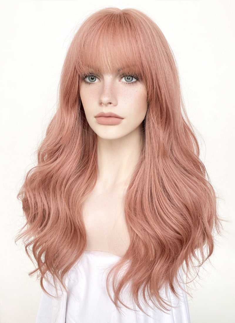 Pink Wavy Synthetic Hair Wig NS439