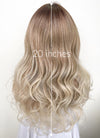 Mixed Blonde With Brown Roots Wavy Synthetic Hair Wig NS443