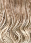Mixed Blonde With Brown Roots Wavy Synthetic Hair Wig NS443
