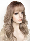 Mixed Blonde With Brown Roots Wavy Synthetic Hair Wig NS443