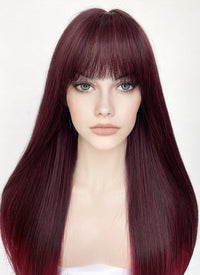 Black Mixed Red Straight Synthetic Hair Wig NS476