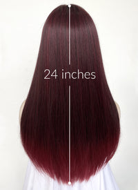 Black Mixed Red Straight Synthetic Hair Wig NS476