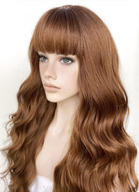 Brown Wavy Synthetic Hair Wig NS478