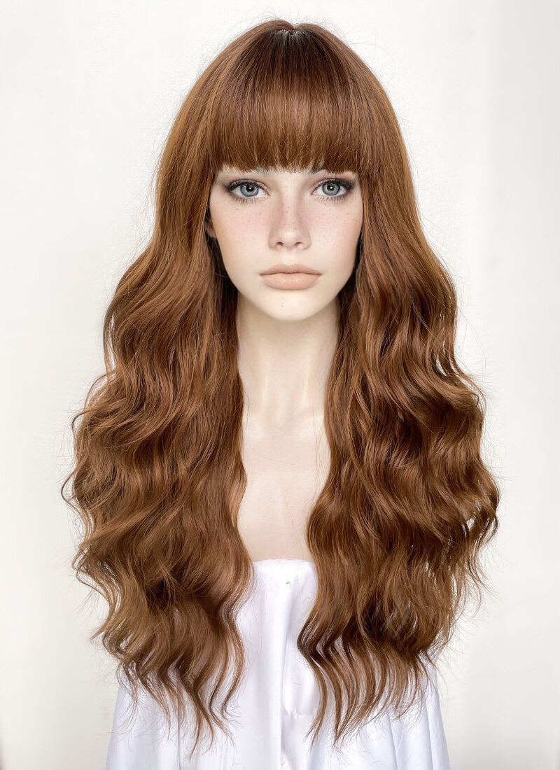 Brown Wavy Synthetic Hair Wig NS478