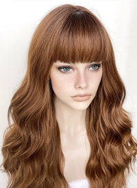 Brown Wavy Synthetic Hair Wig NS478