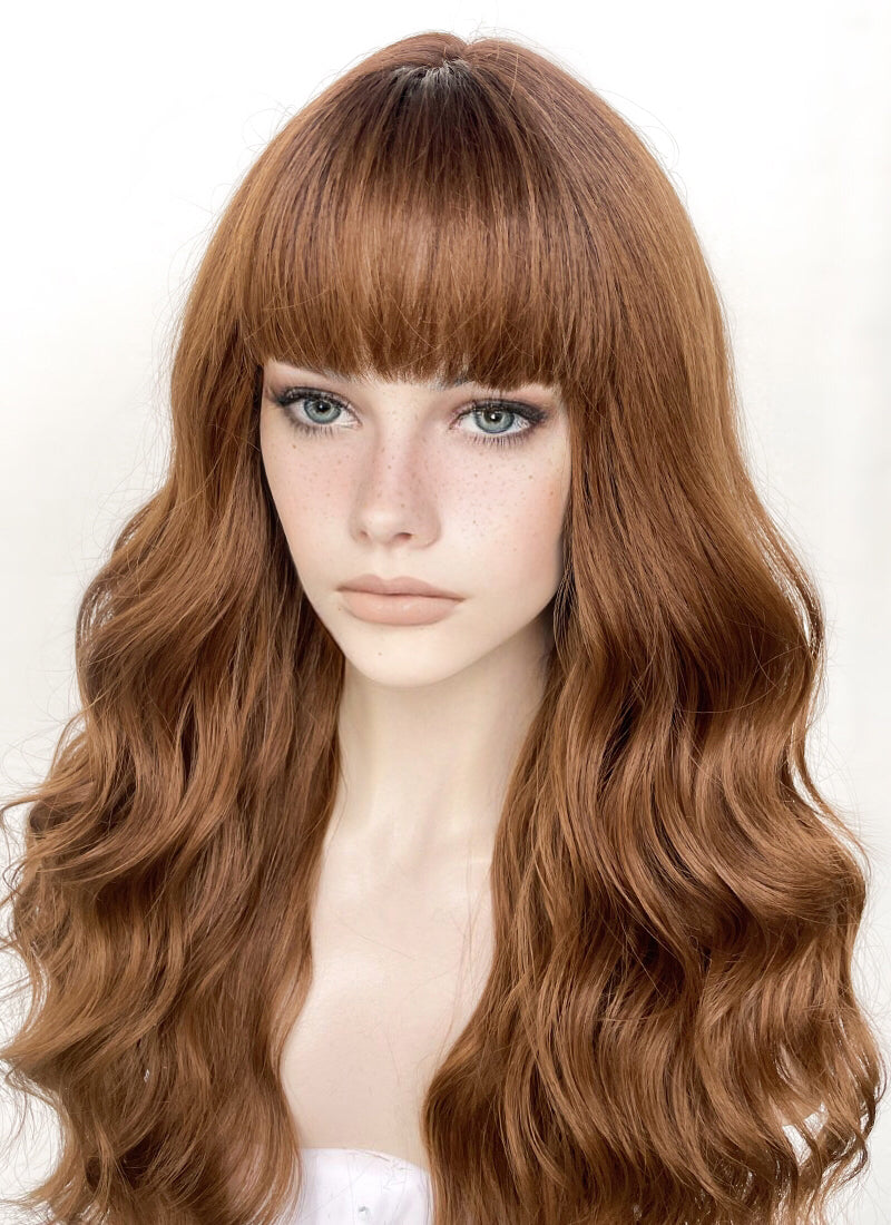 Brown Wavy Synthetic Hair Wig NS478