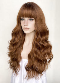 Brown Wavy Synthetic Hair Wig NS478