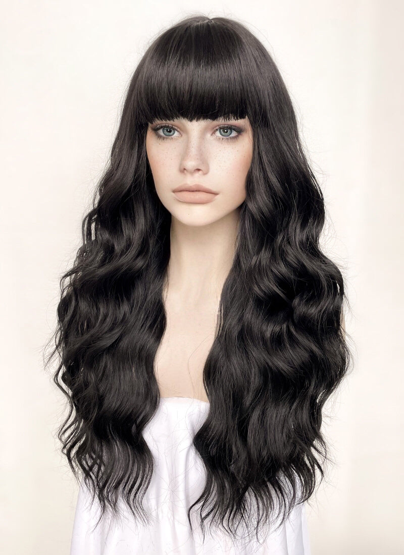 Black Wavy Synthetic Hair Wig NS480