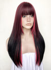 Red Pink Black Mixed Straight Synthetic Hair Wig NS481