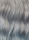 Grey Blue Mixed Wavy Synthetic Hair Wig NS484
