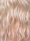 Blonde Mixed Pink With Dark Roots Wavy Synthetic Hair Wig NS486