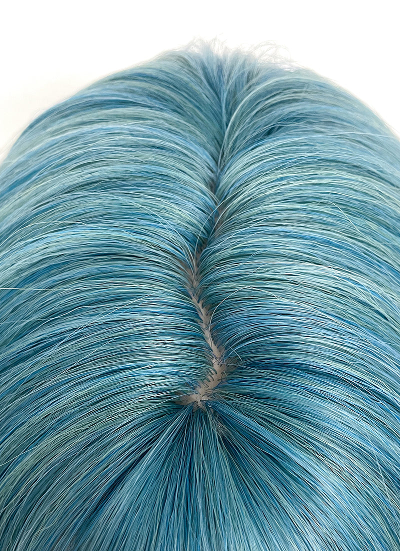 Blue Mixed Green Wavy Synthetic Hair Wig NS488