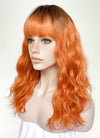 Orange With Dark Roots Wavy Synthetic Hair Wig NS499