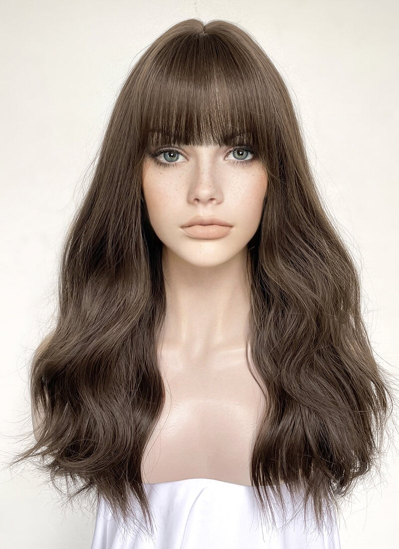 Brown Wavy Synthetic Hair Wig NS502