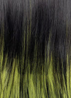 Black Mixed Green Straight Synthetic Hair Wig NS509