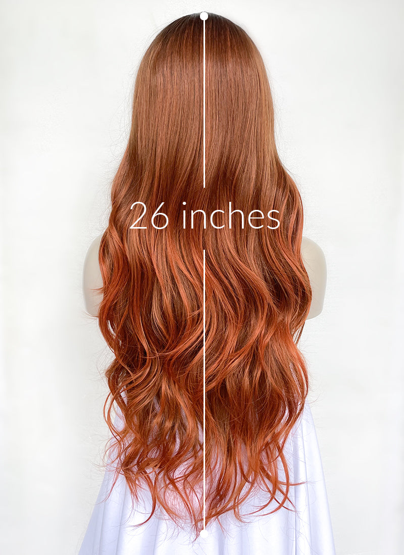 Mixed Ginger Wavy Synthetic Hair Wig NS512