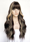 Brown Mixed Blonde Wavy Synthetic Hair Wig NS513