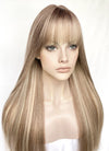 Brown With Blonde Highlights Straight Synthetic Hair Wig NS525