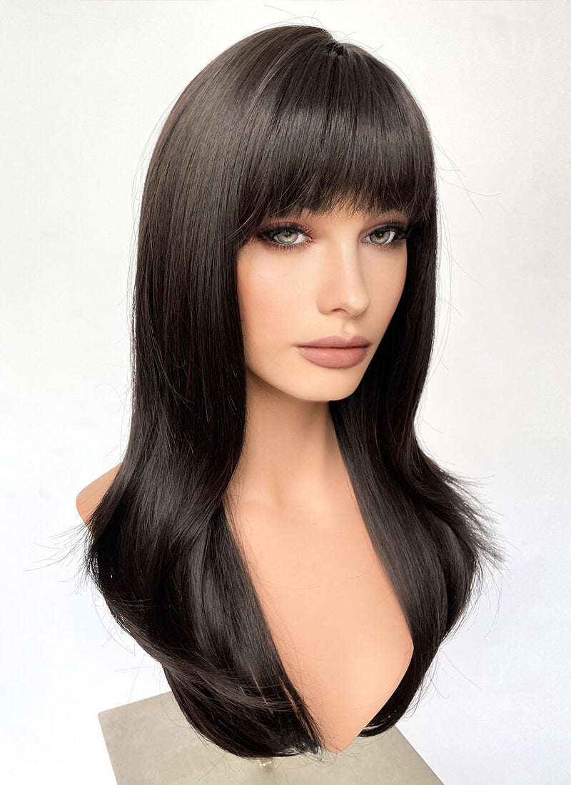 Brunette Straight Synthetic Hair Wig NS526