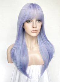 Pastel Purple Mixed Blue Straight Synthetic Hair Wig NS529